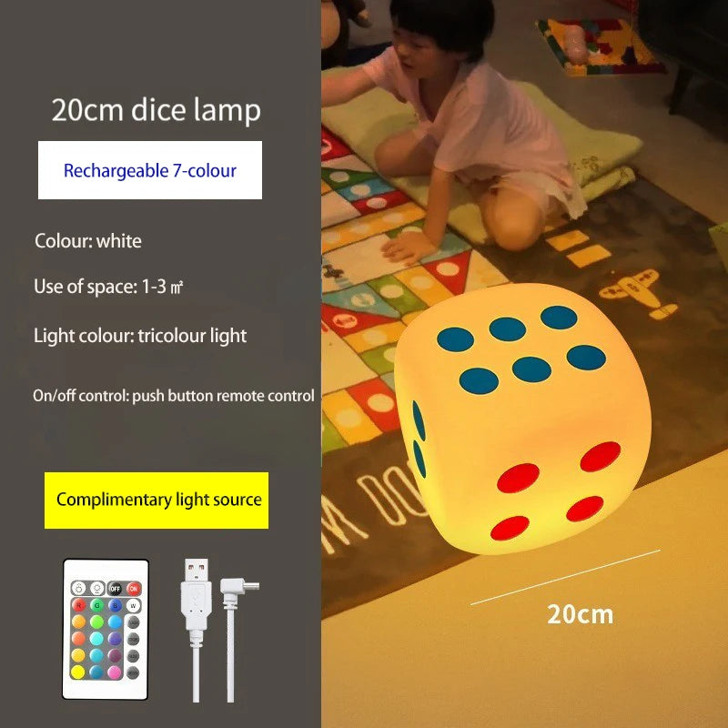 Dice night lamp colorful remote control table night light bedside lamp living room creative stool floor lamp