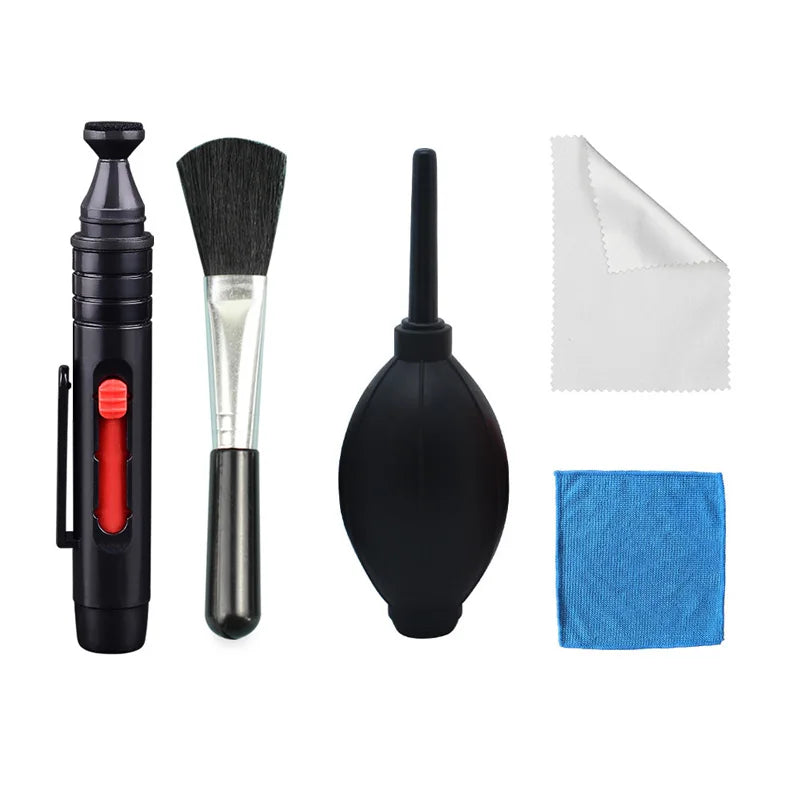 5pcs Camera Cleaner Kit Air Blower+Lens Brushes+Cleaning Pen+Cleaning Cloth for Camera Lenses & Filters Sensor Screen LCD