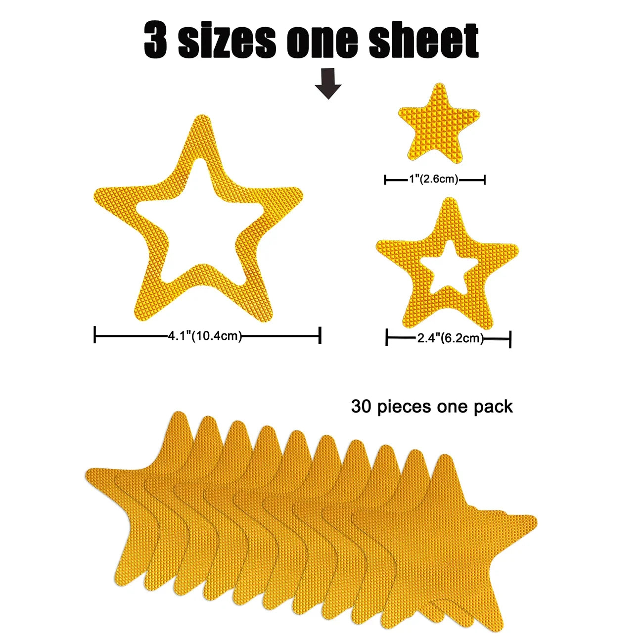 30PCS PEVA Shower Room Staircase Floor Shoe Sole Anti-slip Tape, Safety Full Stop Slide Pad Bathroom Bathtub Anti-skid Stickers