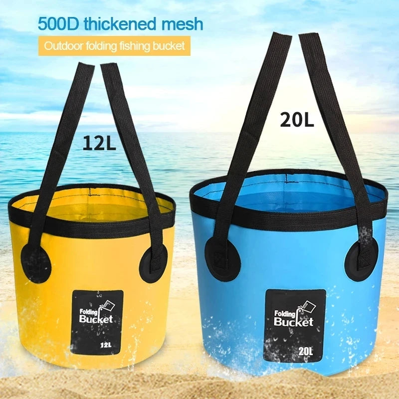 12/20L Portable Folding Bucket, Foldable Fishing Bucket, Camping Water Storage Container Collapsible Outdoor Travel Water Bucket