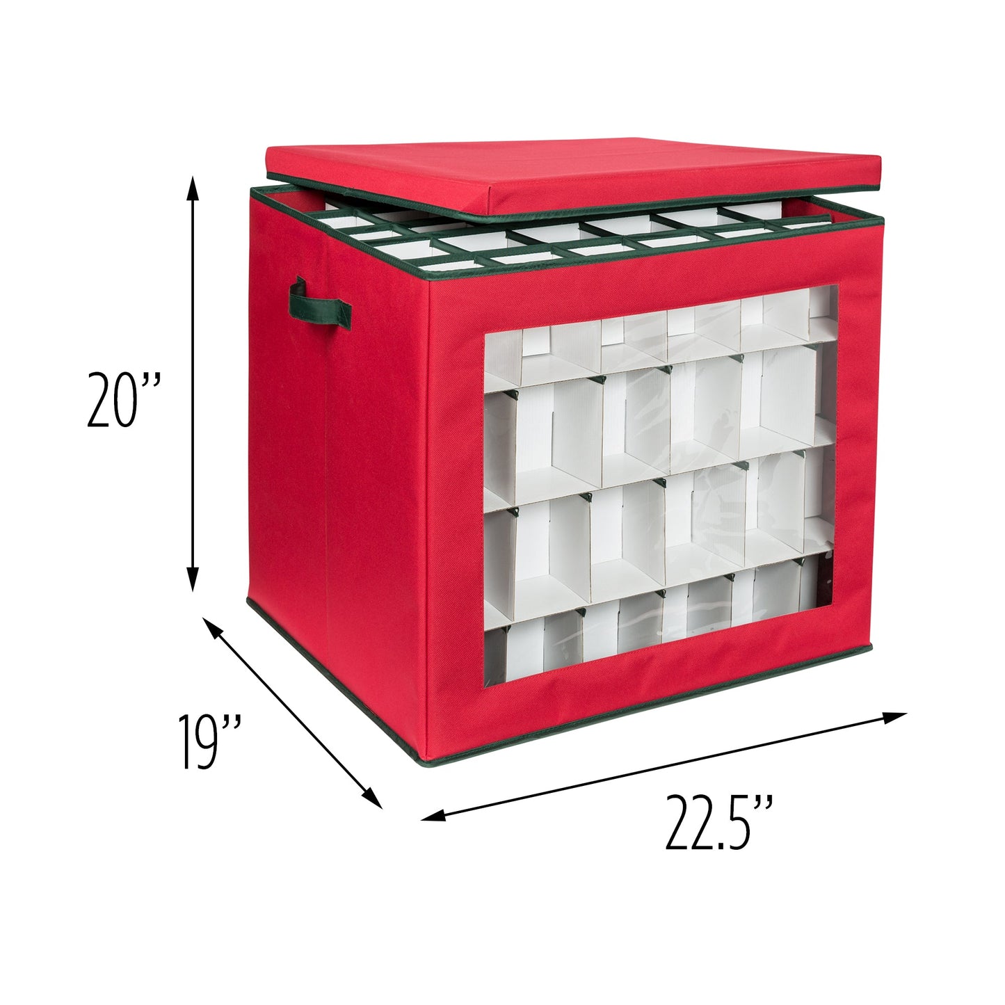 Red 120-Cube Ornament Storage Box