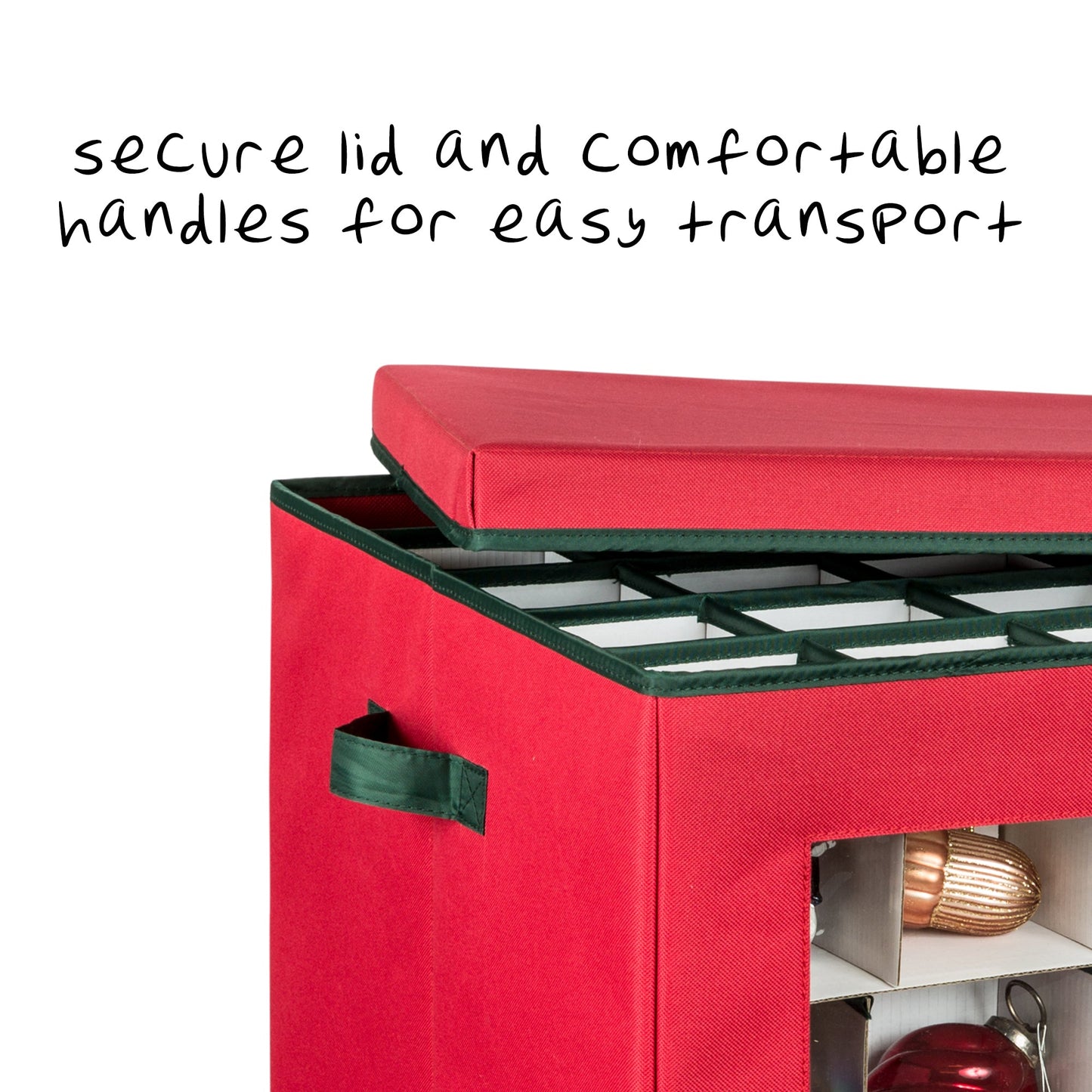 Red 120-Cube Ornament Storage Box