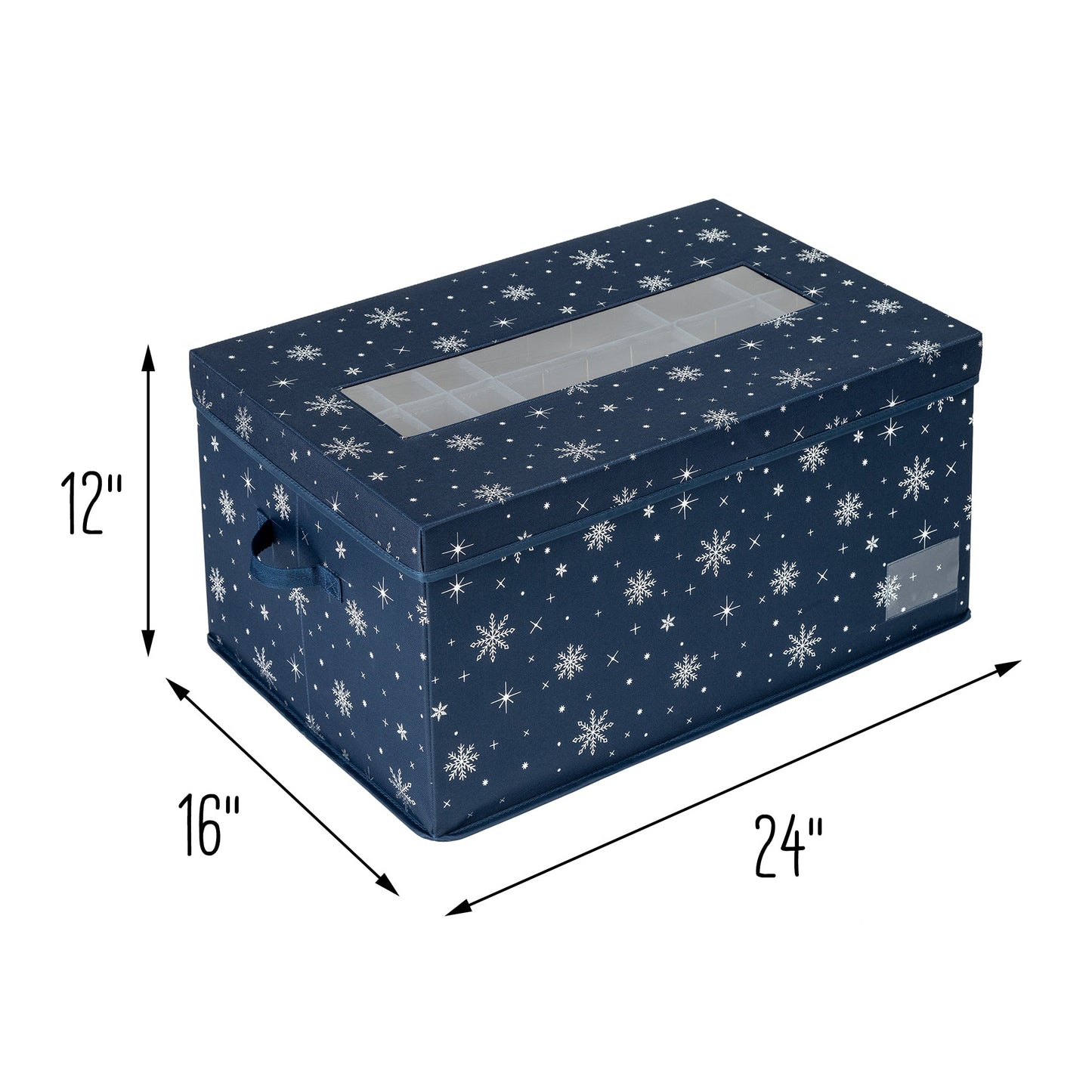 Navy Blue Deluxe 72-Ornament Storage Box