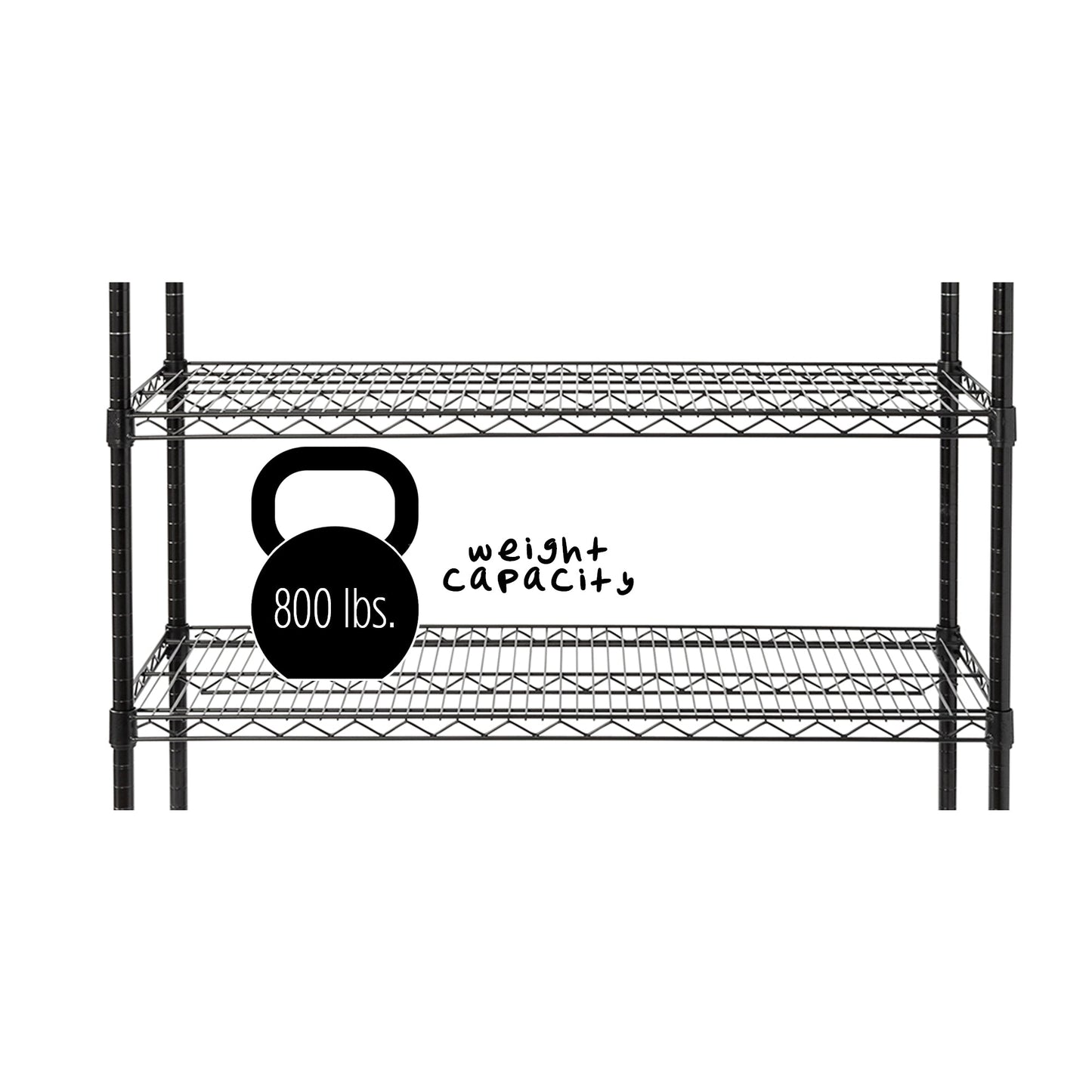 Black 5-Tier Adjustable Shelving Unit with 800-lb Shelf Capacity