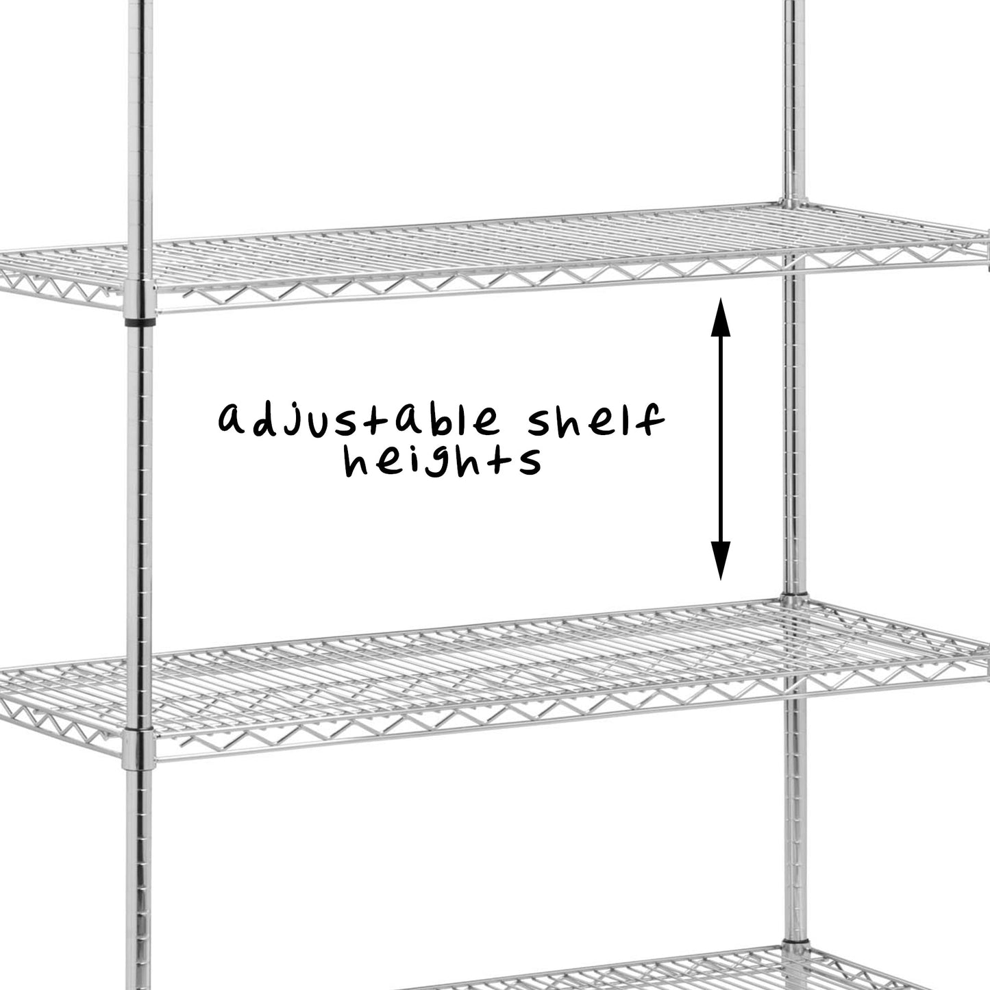 Chrome 5-Tier Adjustable Shelving Unit with 800-lb Shelf Capacity