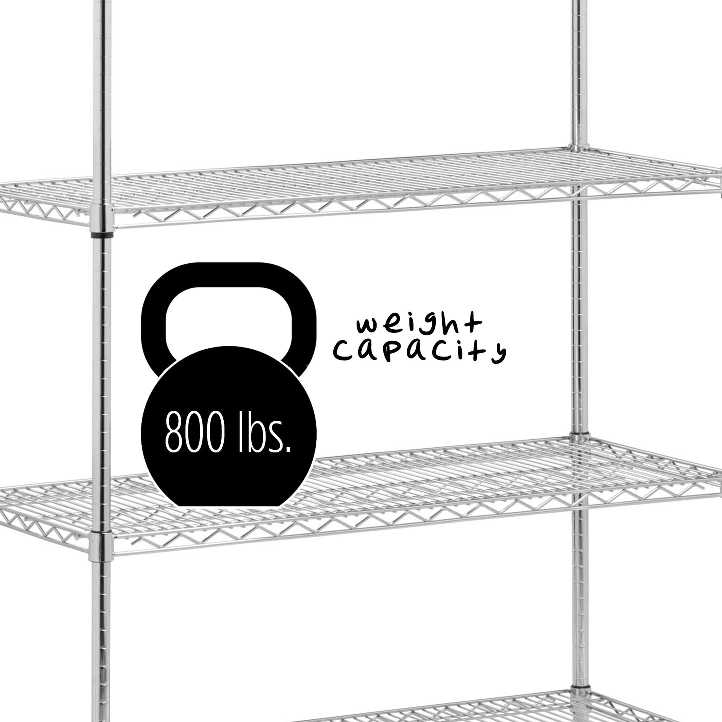 Chrome 5-Tier Adjustable Shelving Unit with 800-lb Shelf Capacity