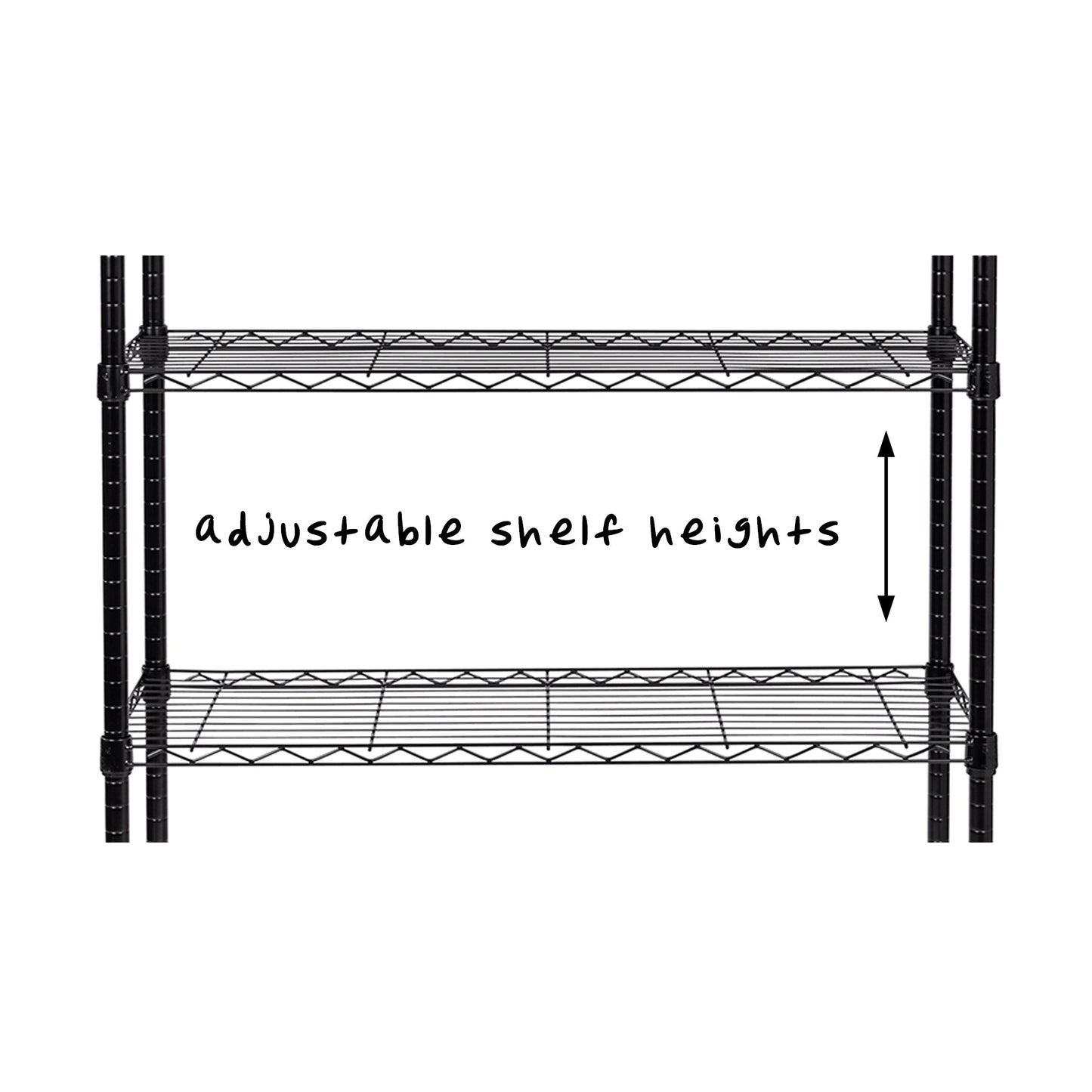 Black 5-Tier Heavy-Duty Shelving Unit With 350-lb Shelf Capacity
