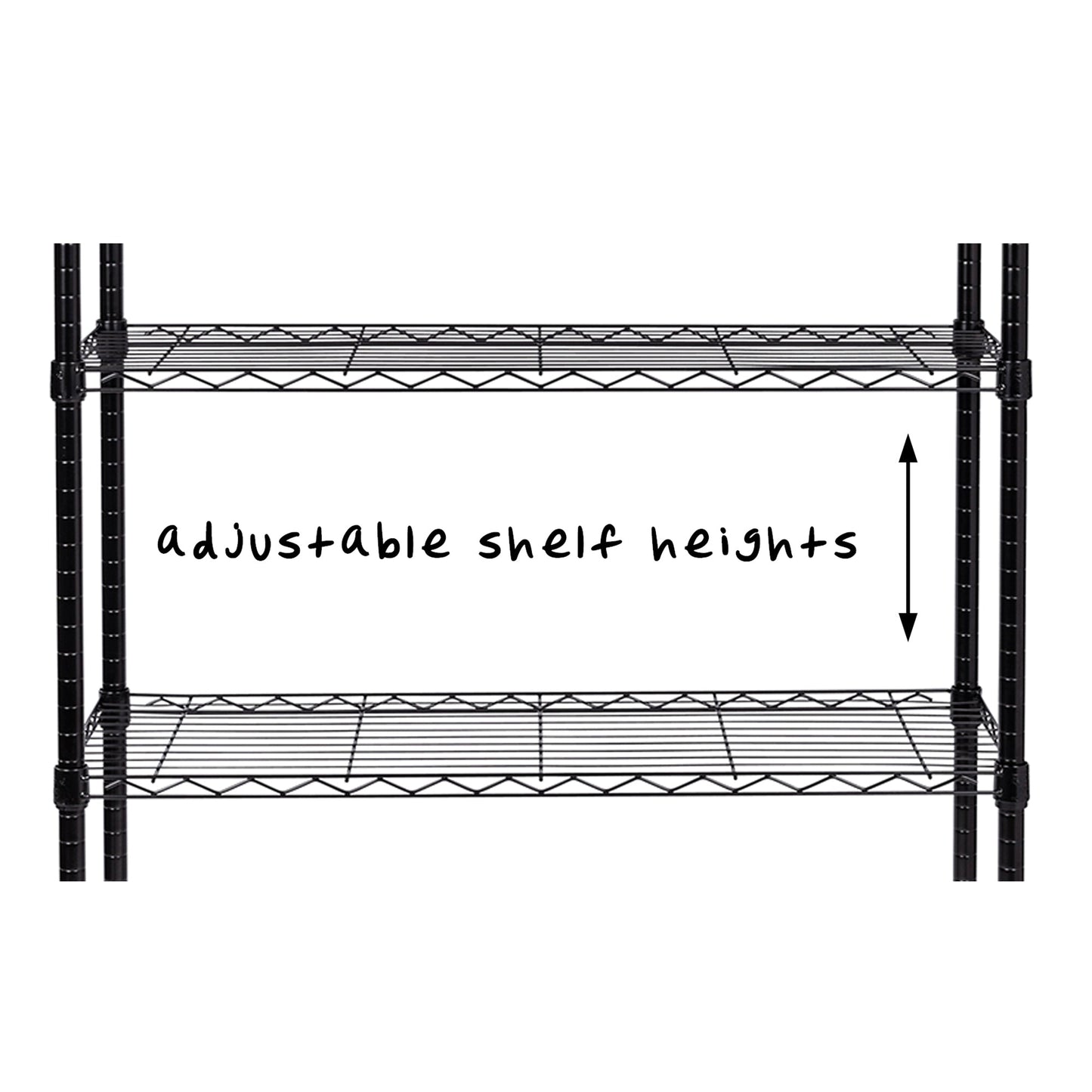 Black 4-Tier Heavy-Duty Shelving Unit with 250-lb Shelf Capacity