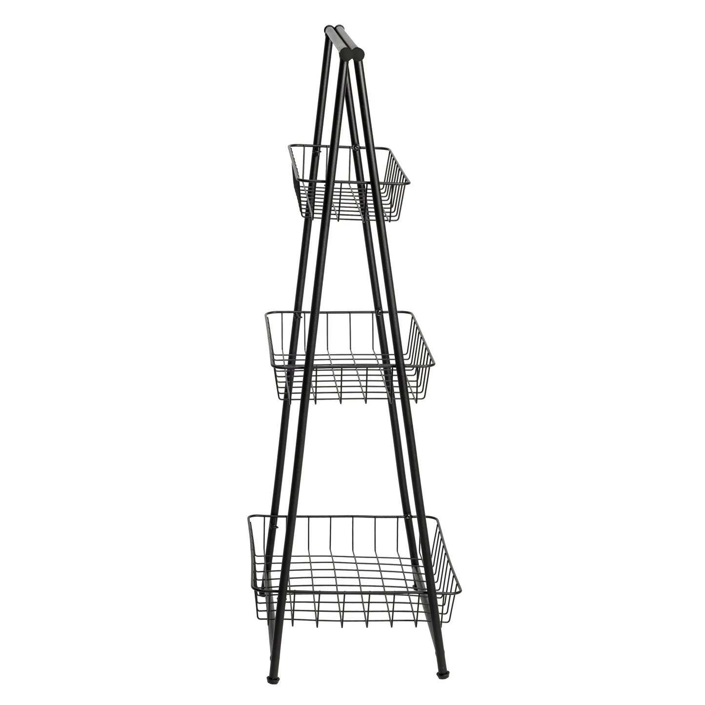 Black 3-Tier Folding A-Frame Storage Caddy