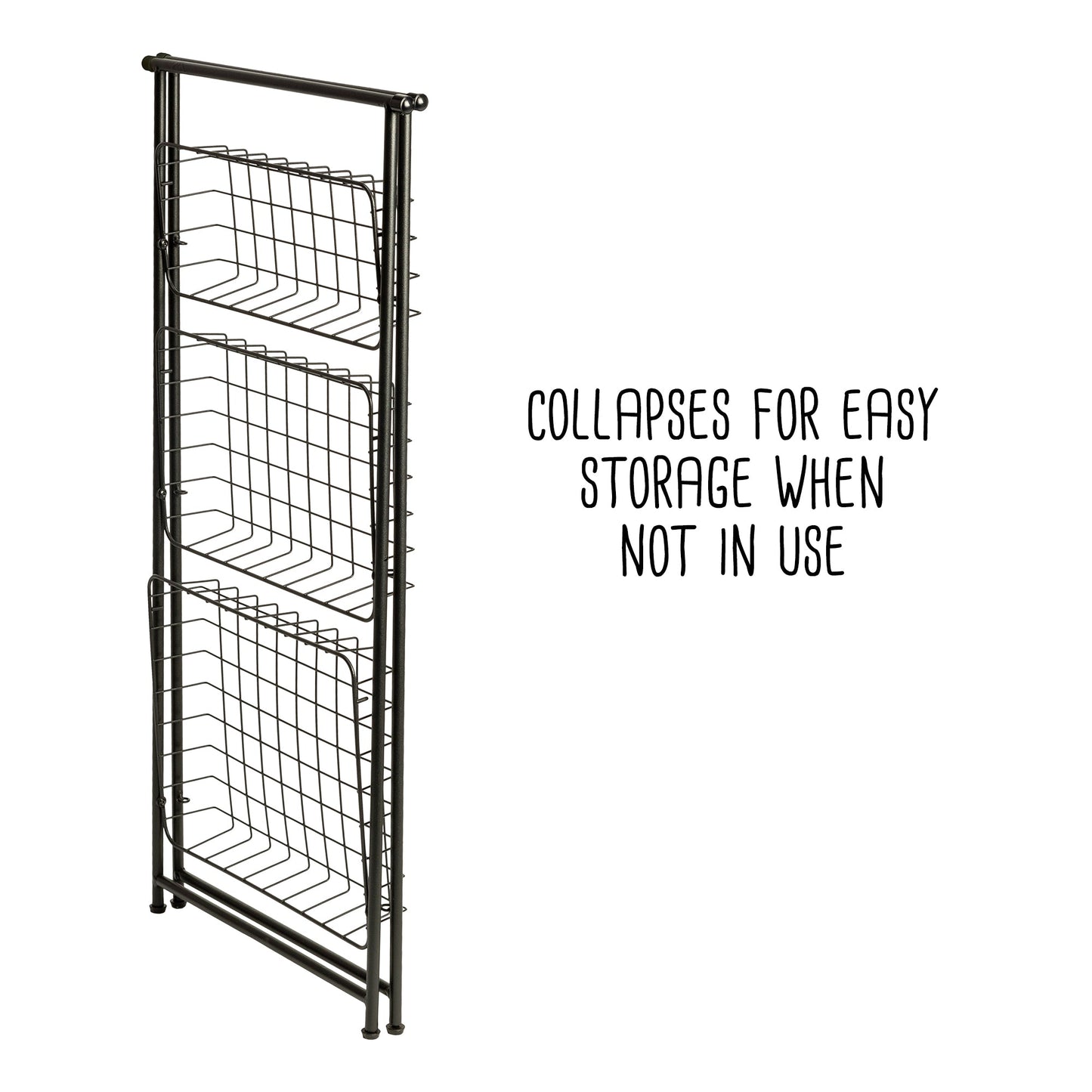 Black 3-Tier Folding A-Frame Storage Caddy