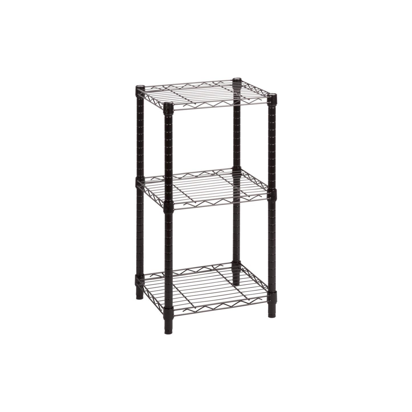 Black 3-Tier Small Adjustable Shelving Unit