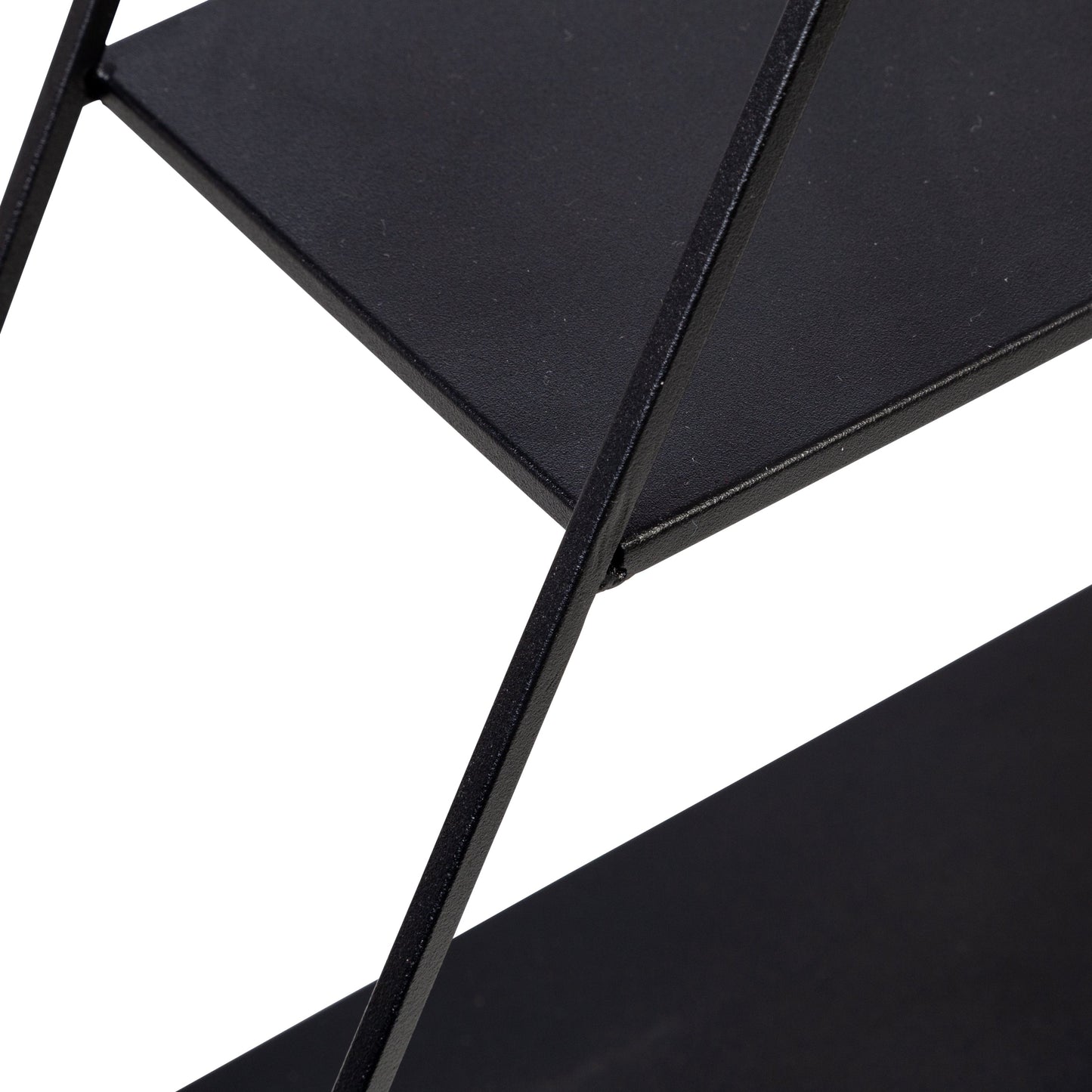 Black 3-Tier Triangle Decorative Metal Wall Shelf