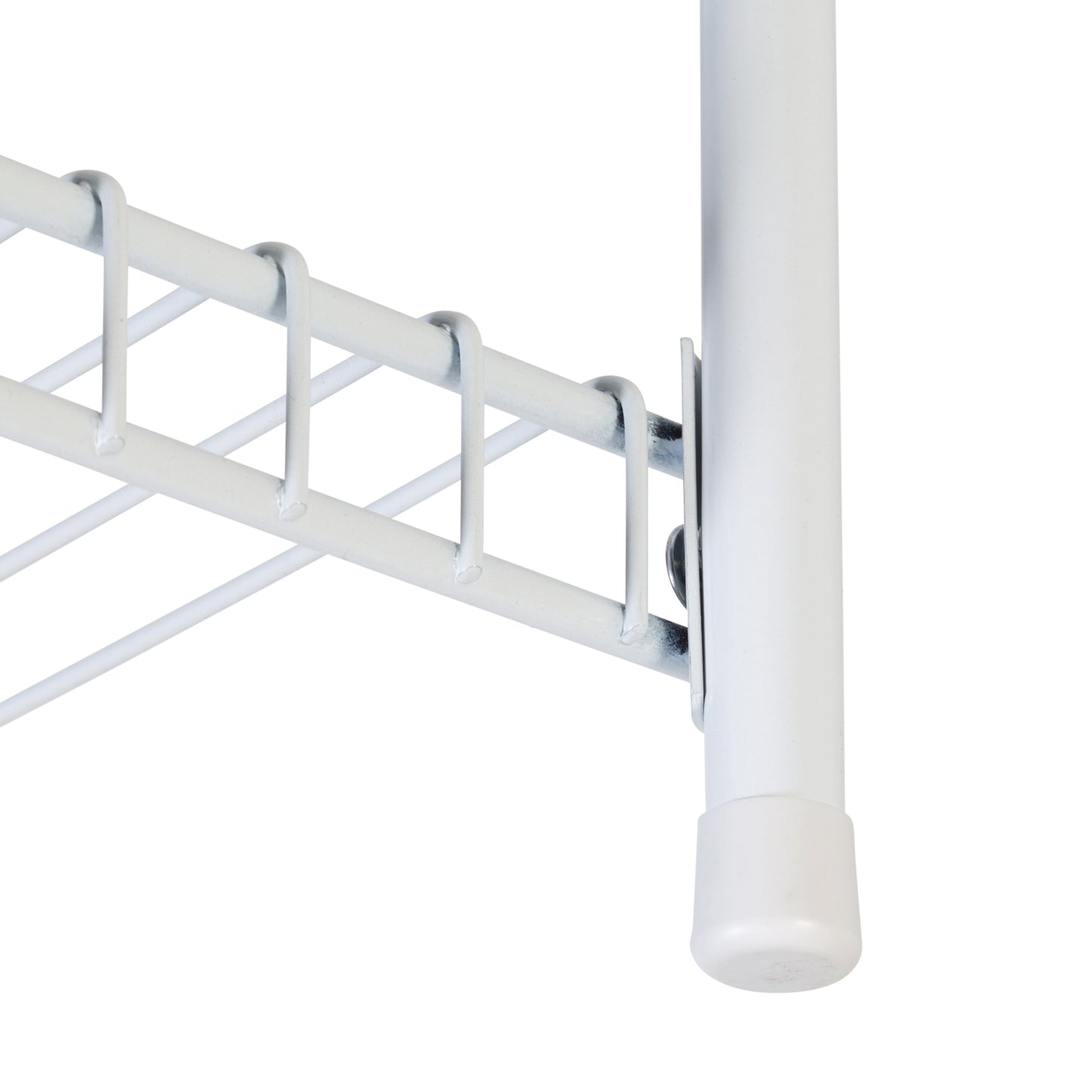 White Steel 4-Tier Storage Shelf