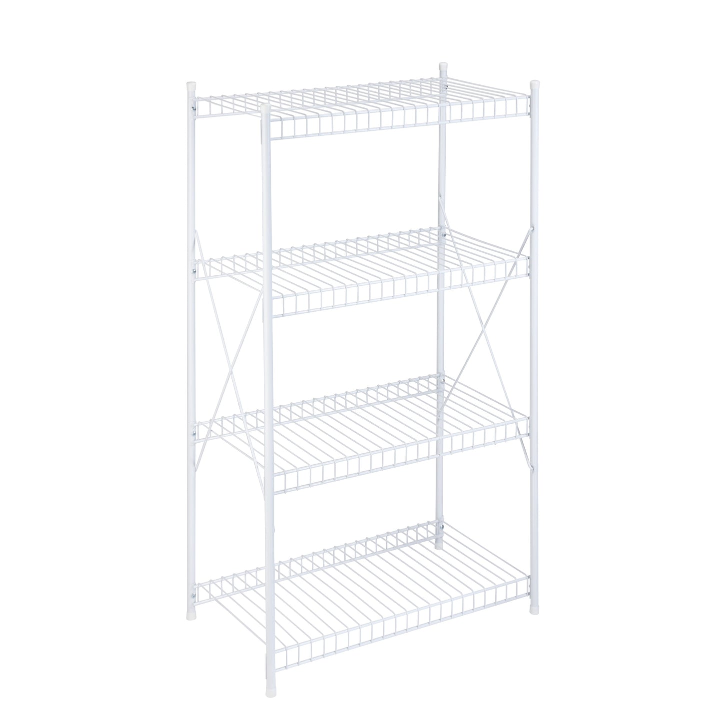 White Steel 4-Tier Storage Shelf