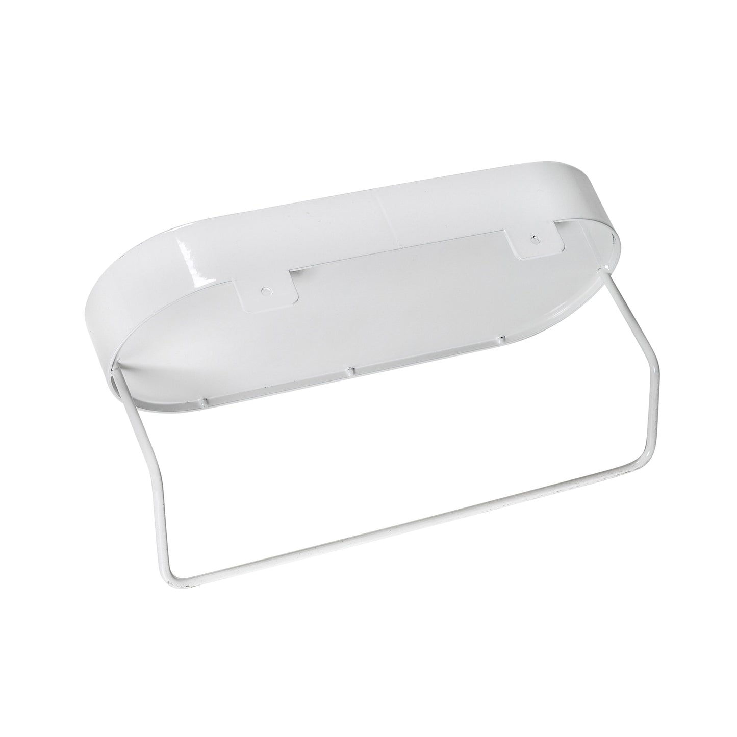 White Oval Bath Shelf with Towel Bar