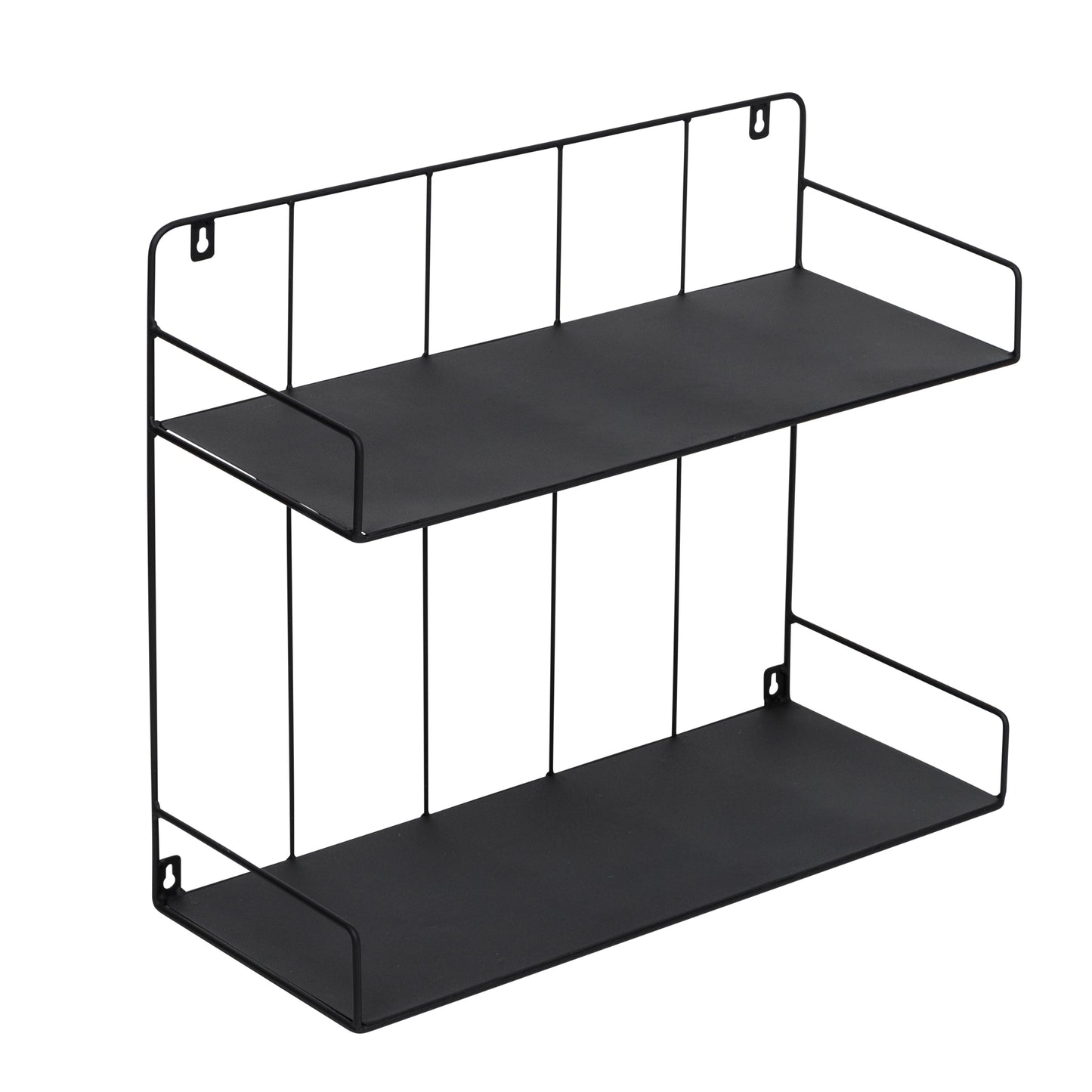 Black 2-Tier Metal Accent Shelf
