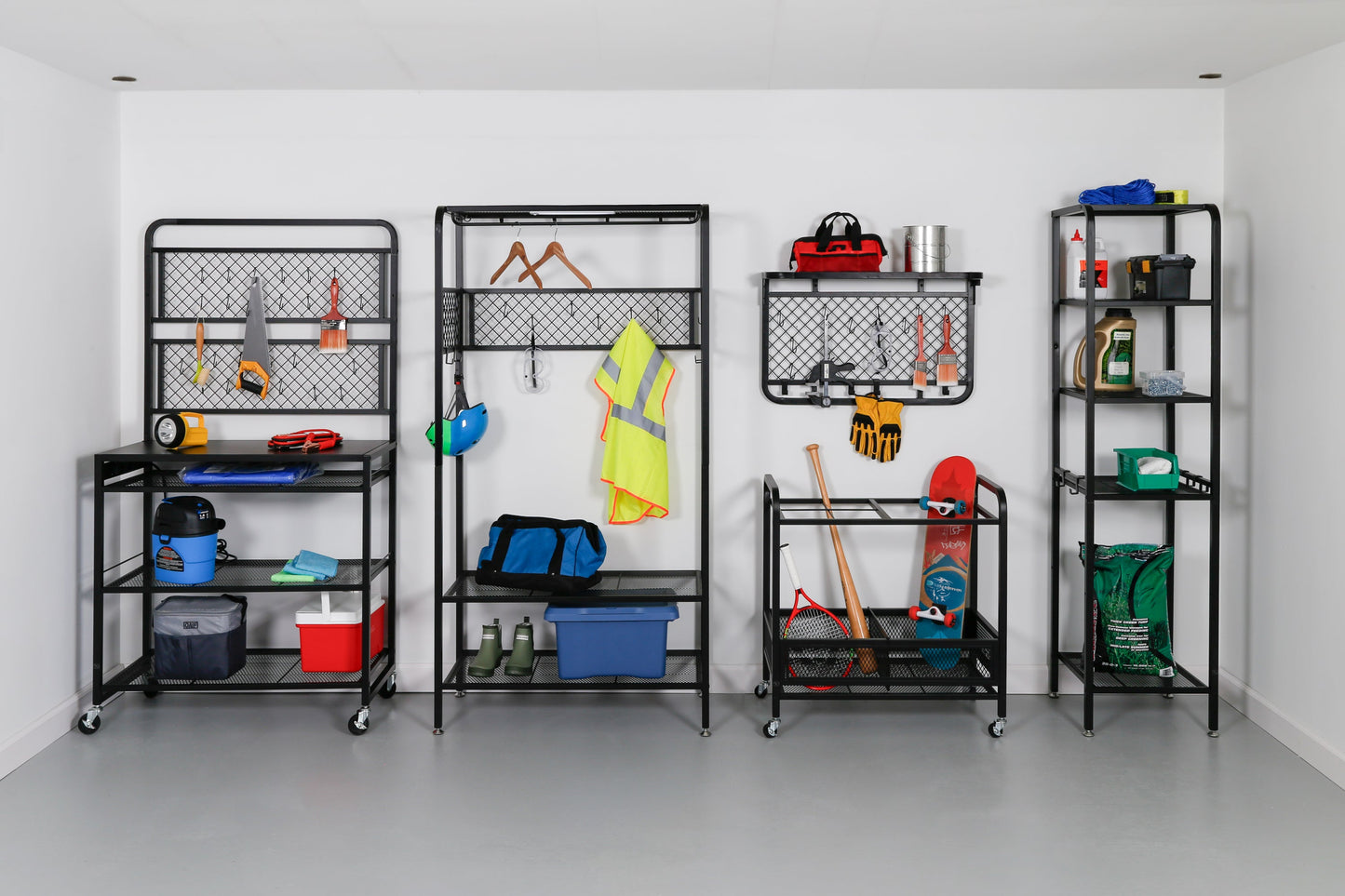 Black 4-Tier Steel Garage Storage Shelving Unit