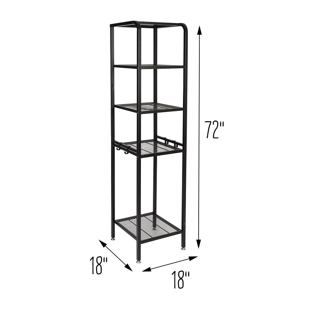 Black 4-Tier Steel Garage Storage Shelving Unit