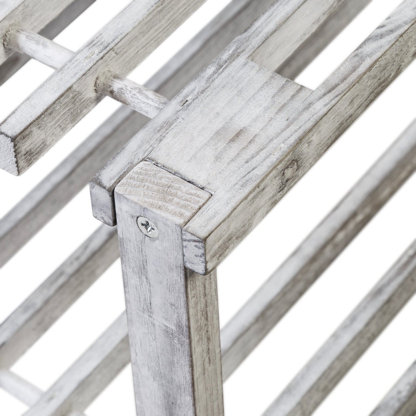 Gray 2-Tier Wood Shoe Rack