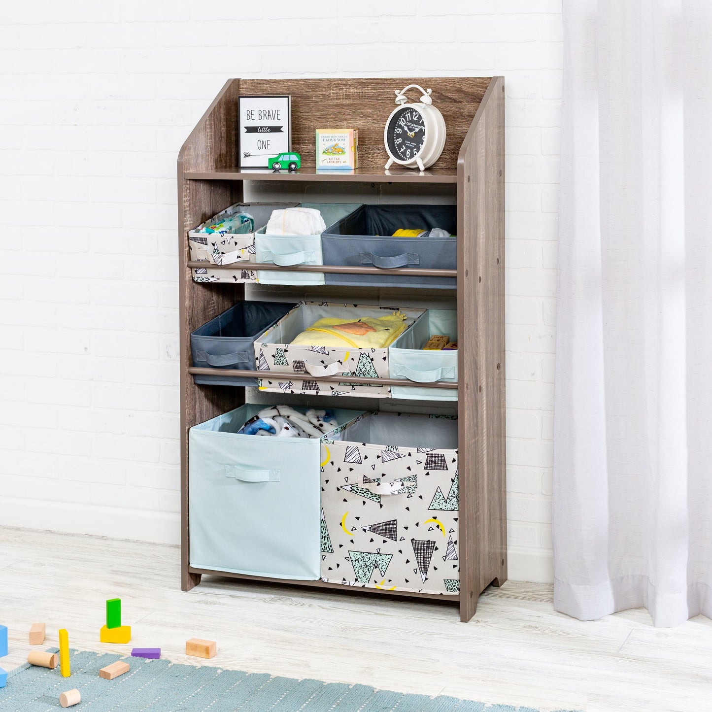 Rustic Brown Explore + Store 48-Inch Toy Organizer