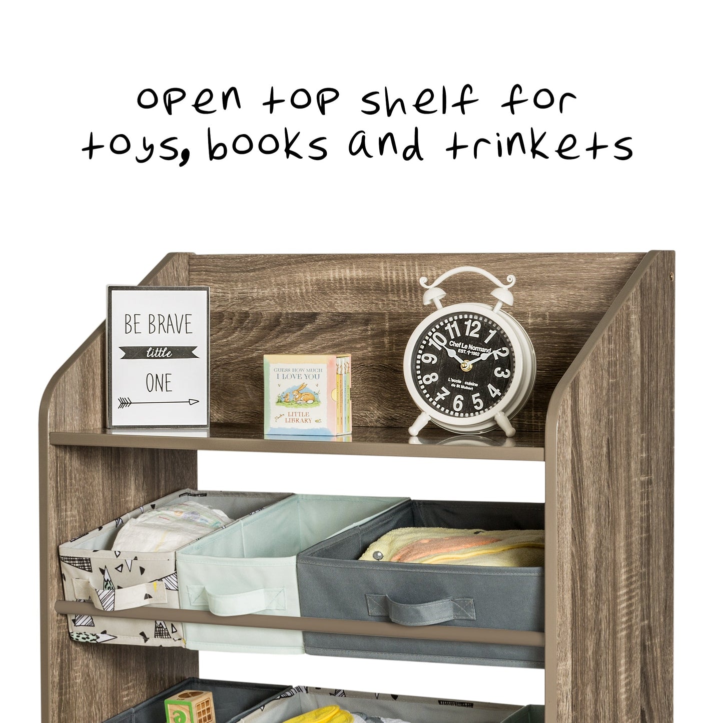 Rustic Brown Explore + Store 48-Inch Toy Organizer