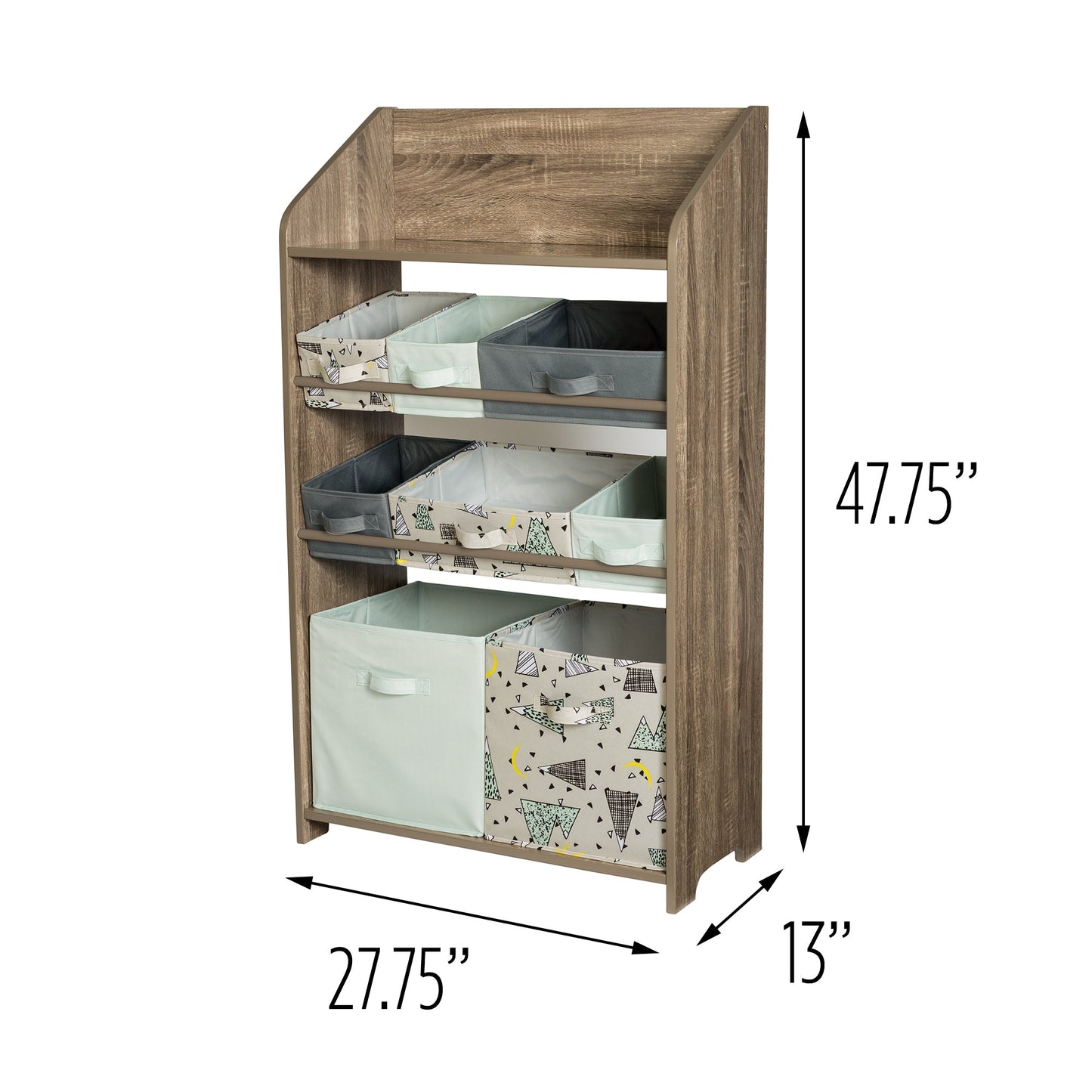 Rustic Brown Explore + Store 48-Inch Toy Organizer
