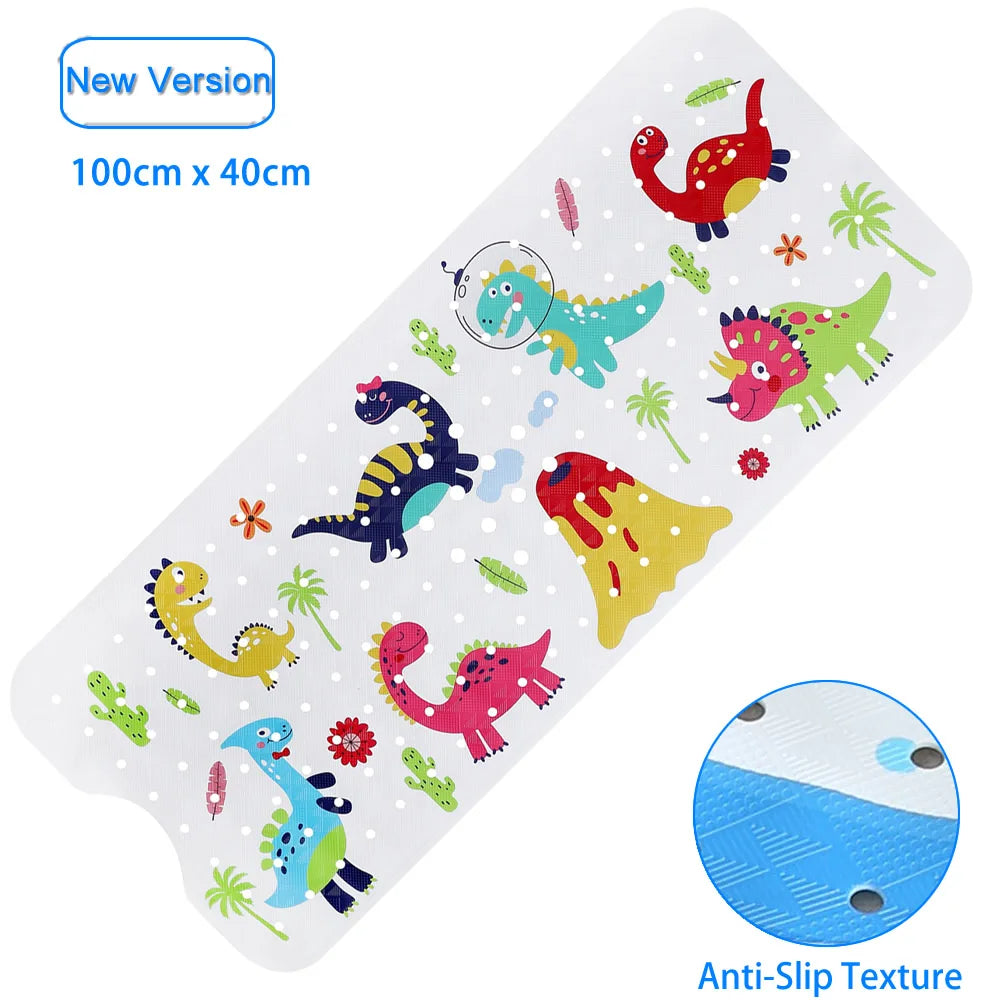 Large Cute Cartoon PVC Bath Mat Anti-Slip Shower Bathtub Mats With Sucker Soft Massage Pad Kid's Elder Bathroom Carpet Rug