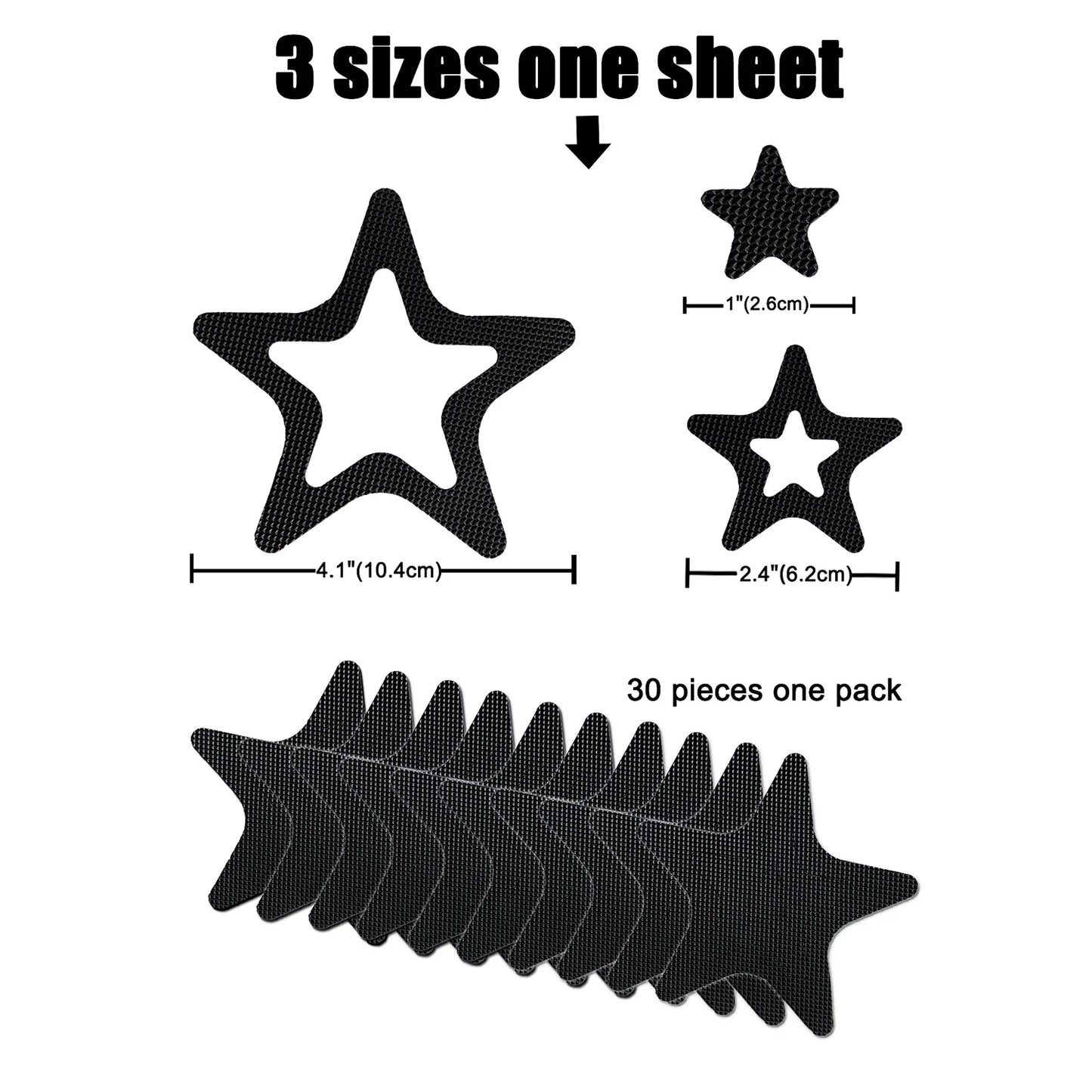 30PCS PEVA Shower Room Staircase Floor Shoe Sole Anti-slip Tape, Safety Full Stop Slide Pad Bathroom Bathtub Anti-skid Stickers