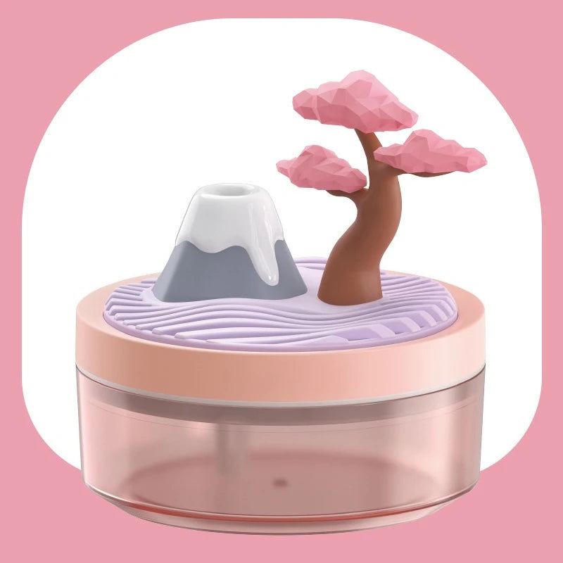 Mini Portable Desktop Humidifiers with Cherry Tree Quiet Cool Mist Auto Off Night Light Air Humidifier Home Office Travel