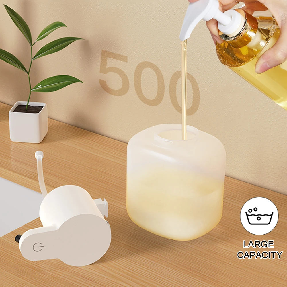 550ml Automatic Soap Dispenser USB Rechargeable Foam Gel Soap Dispenser Electric Hand Sanitizer Dispenser for Kitchen Bathroom