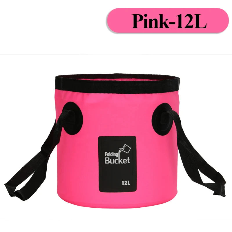 12/20L Portable Folding Bucket, Foldable Fishing Bucket, Camping Water Storage Container Collapsible Outdoor Travel Water Bucket