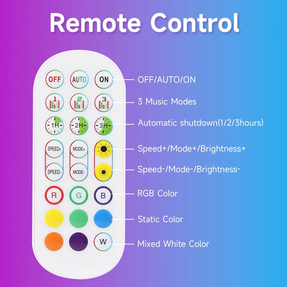 150cm RGB Floor Lamp Remote Control RGBIC Interior Decoration Mood Lighting LED Stand Lights for Living Room Bedroom Dining Tabl