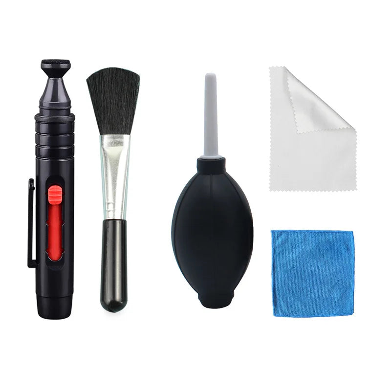 5pcs Camera Cleaner Kit Air Blower+Lens Brushes+Cleaning Pen+Cleaning Cloth for Camera Lenses & Filters Sensor Screen LCD