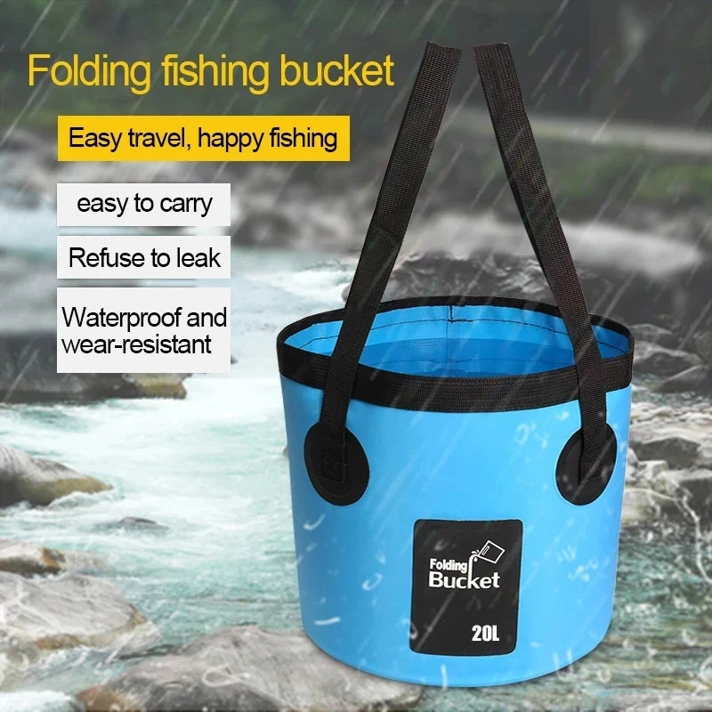 12/20L Portable Folding Bucket, Foldable Fishing Bucket, Camping Water Storage Container Collapsible Outdoor Travel Water Bucket