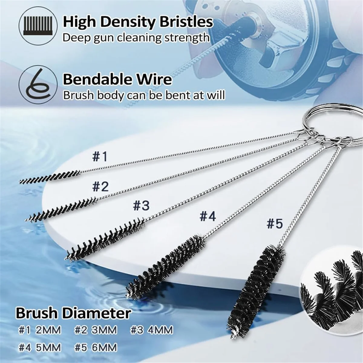 AT13 21Pcs Multi-Purpose Paint Sprayer Cleaning Kit Nylon Brushes Mini Brushes & Needles Metal Tube Cleaning Brush