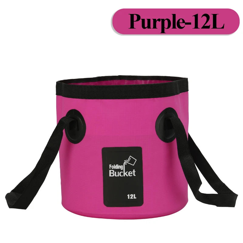 12/20L Portable Folding Bucket, Foldable Fishing Bucket, Camping Water Storage Container Collapsible Outdoor Travel Water Bucket