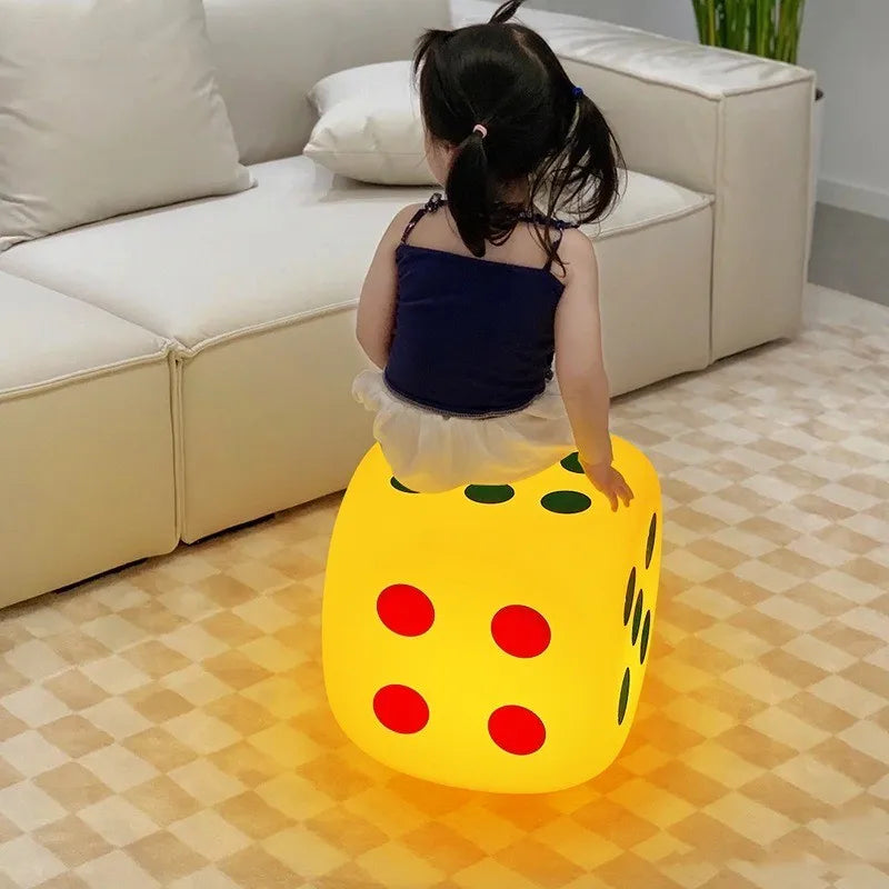 Dice night lamp colorful remote control table night light bedside lamp living room creative stool floor lamp