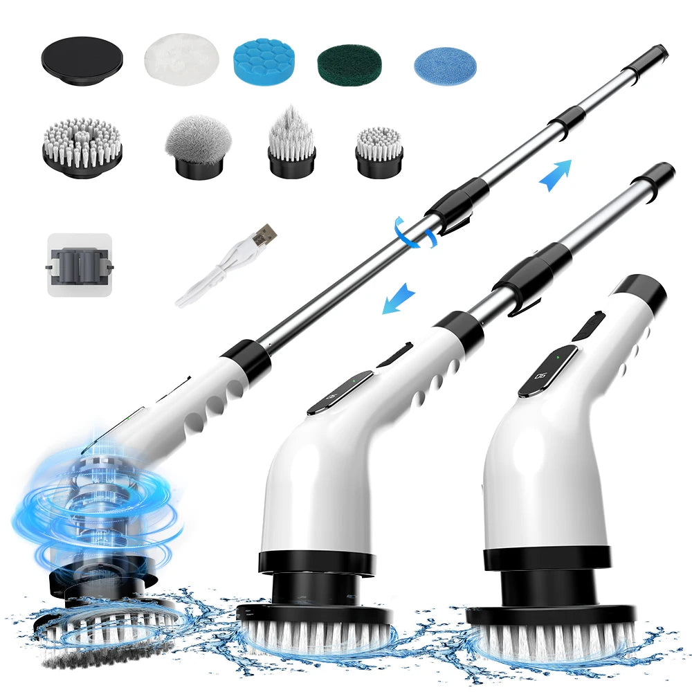 Viladepot Electric Cleaning Brush 9 in 1 Multifunctional Wireless Rotatable Cleaning Brush Bathroom Kitchen Windows Toilet