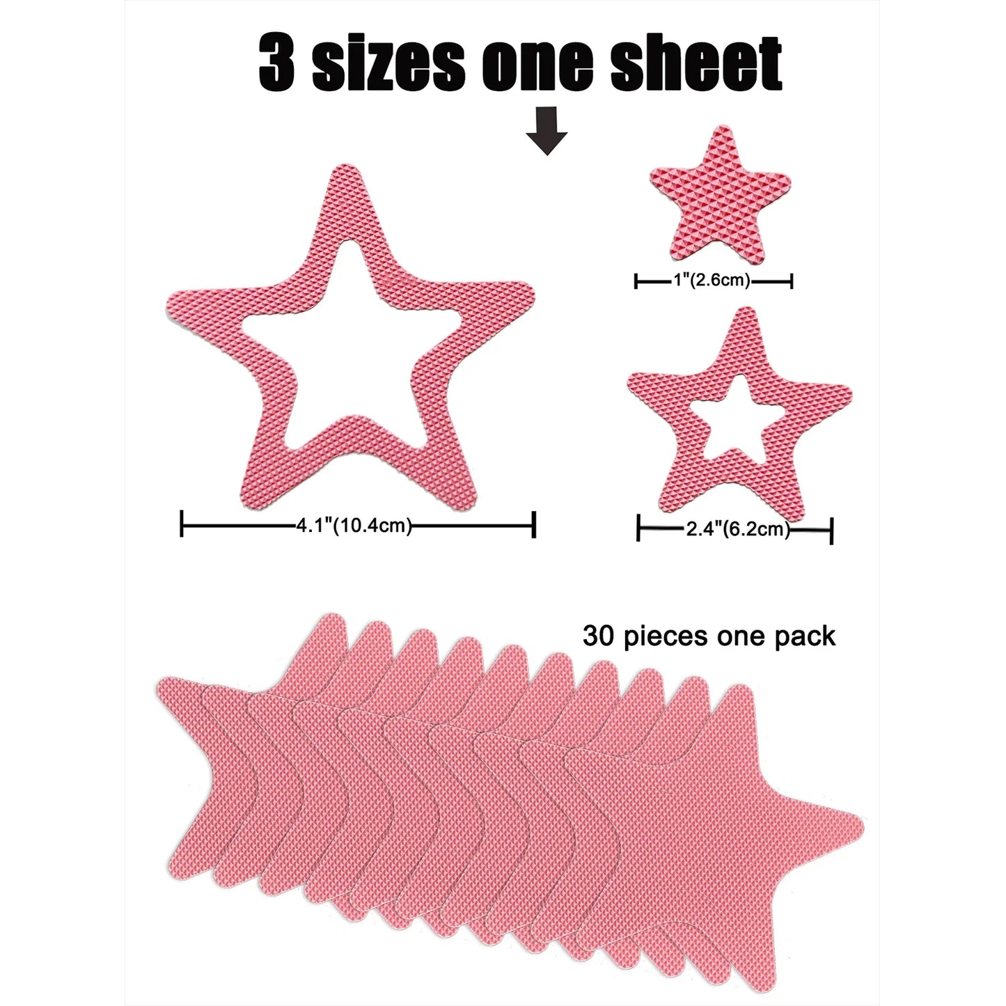 30PCS PEVA Shower Room Staircase Floor Shoe Sole Anti-slip Tape, Safety Full Stop Slide Pad Bathroom Bathtub Anti-skid Stickers