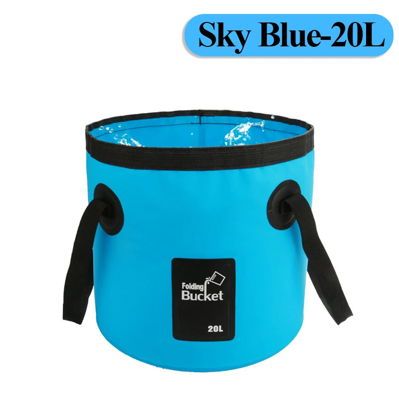 12/20L Portable Folding Bucket, Foldable Fishing Bucket, Camping Water Storage Container Collapsible Outdoor Travel Water Bucket