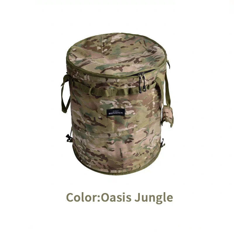 Black/Brown/Army green/Camo optional spring storage bag Large capacity wear-resistant storage bucket with storage buckle