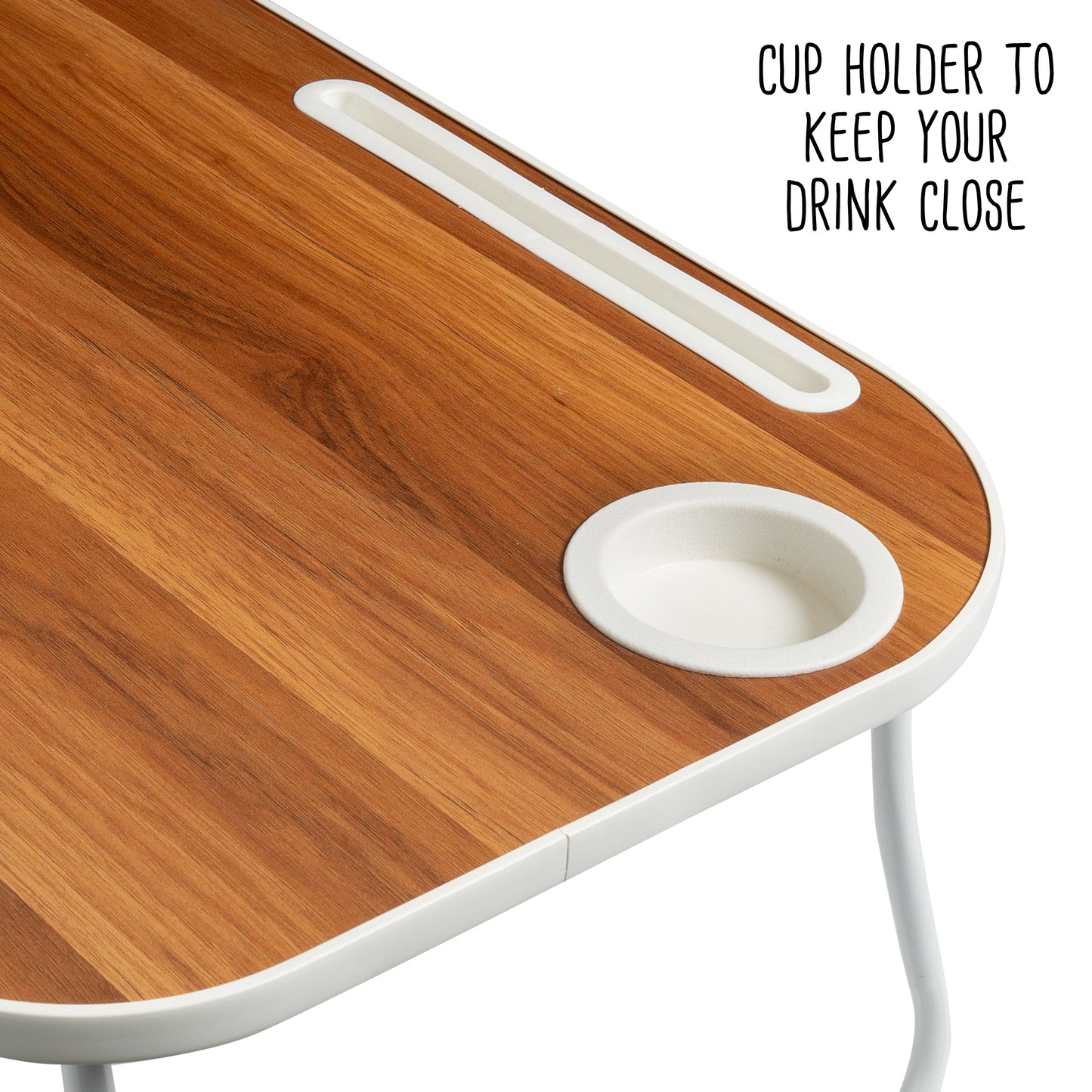 White/Faux Walnut Folding Lap Desk