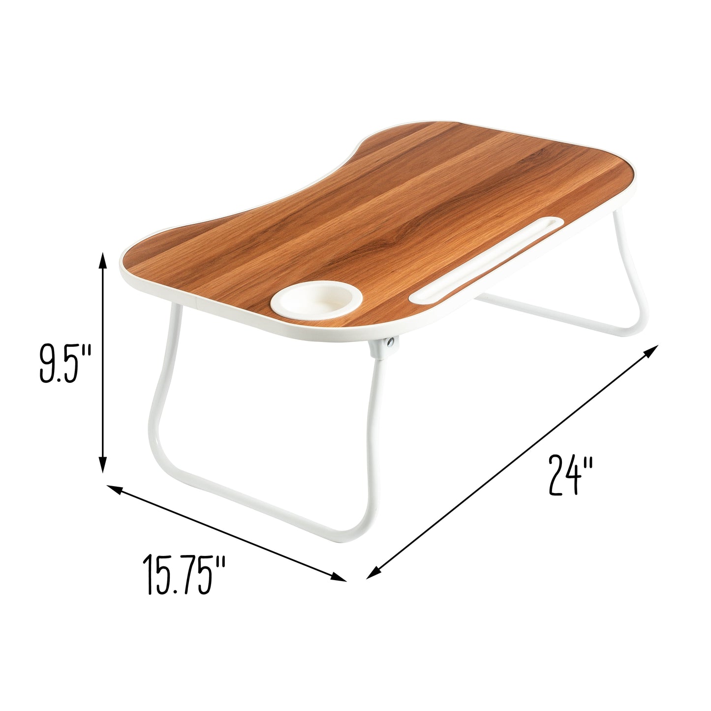 White/Faux Walnut Folding Lap Desk