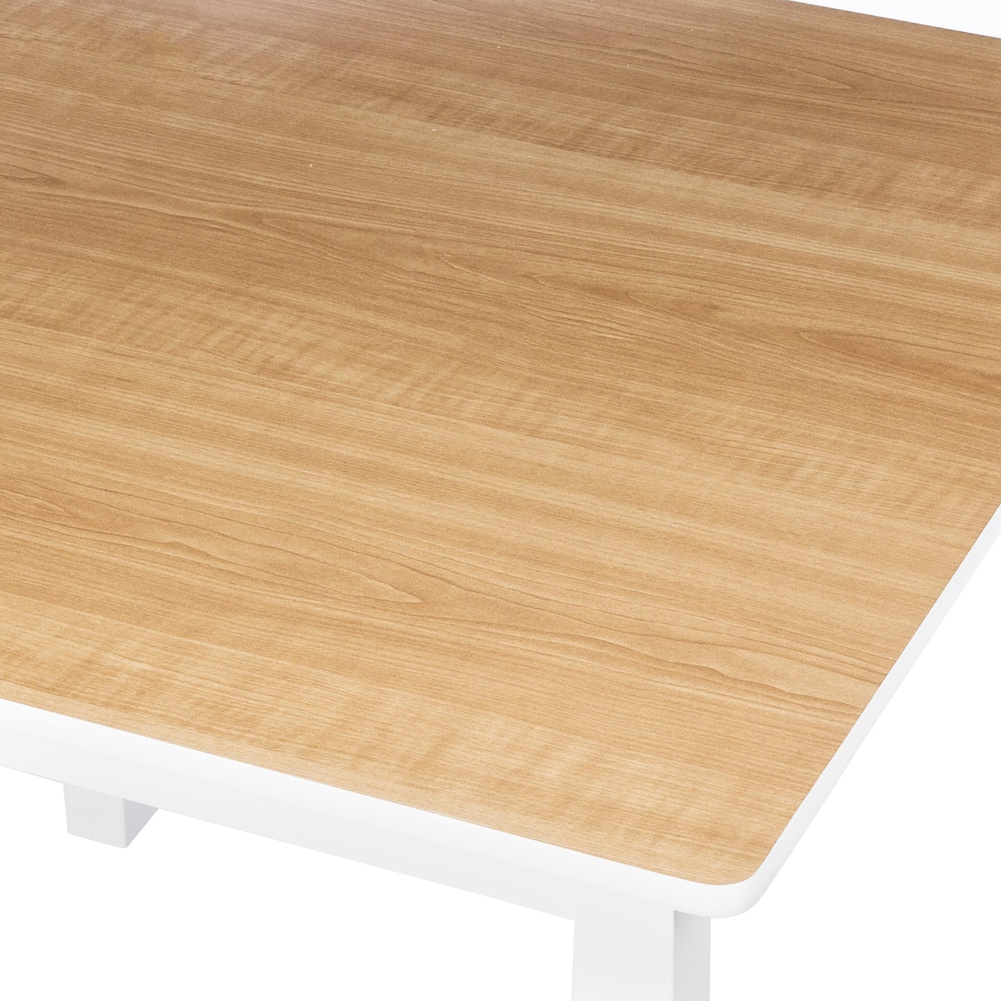 White/Natural Kids Table and Chairs (3-Piece Set)