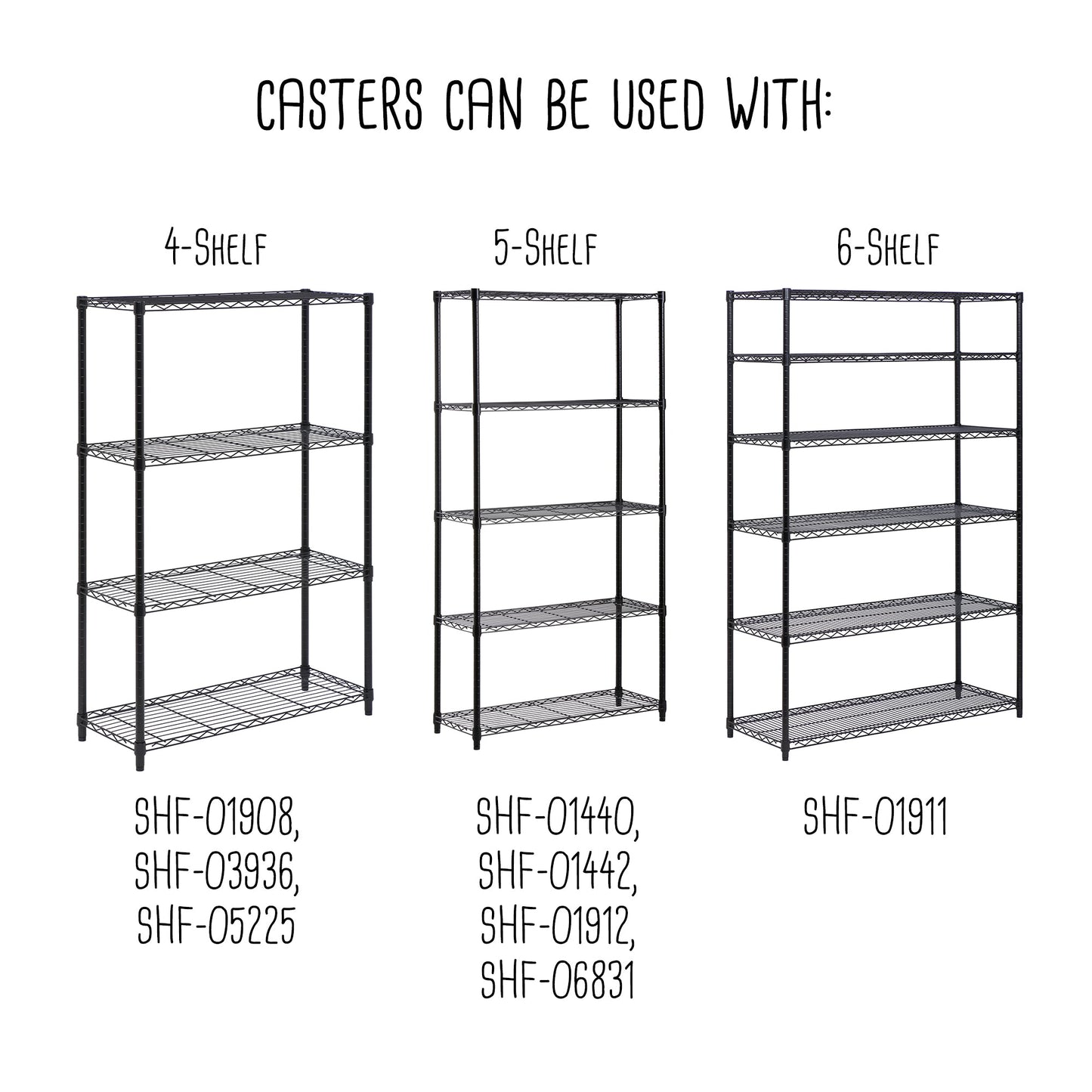 Easy-Roll Shelving Unit Casters (Set of 4)