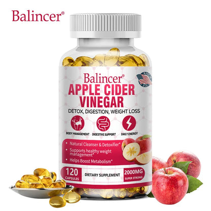Apple Cider Vinegar Capsules, Magnesium, Green Tea - Detox, Relieve Bloating and Constipation, Burn Fat