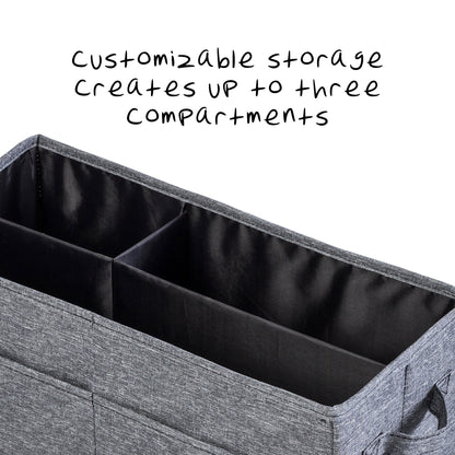 Gray Polyester Folding Back Seat Car Organizer