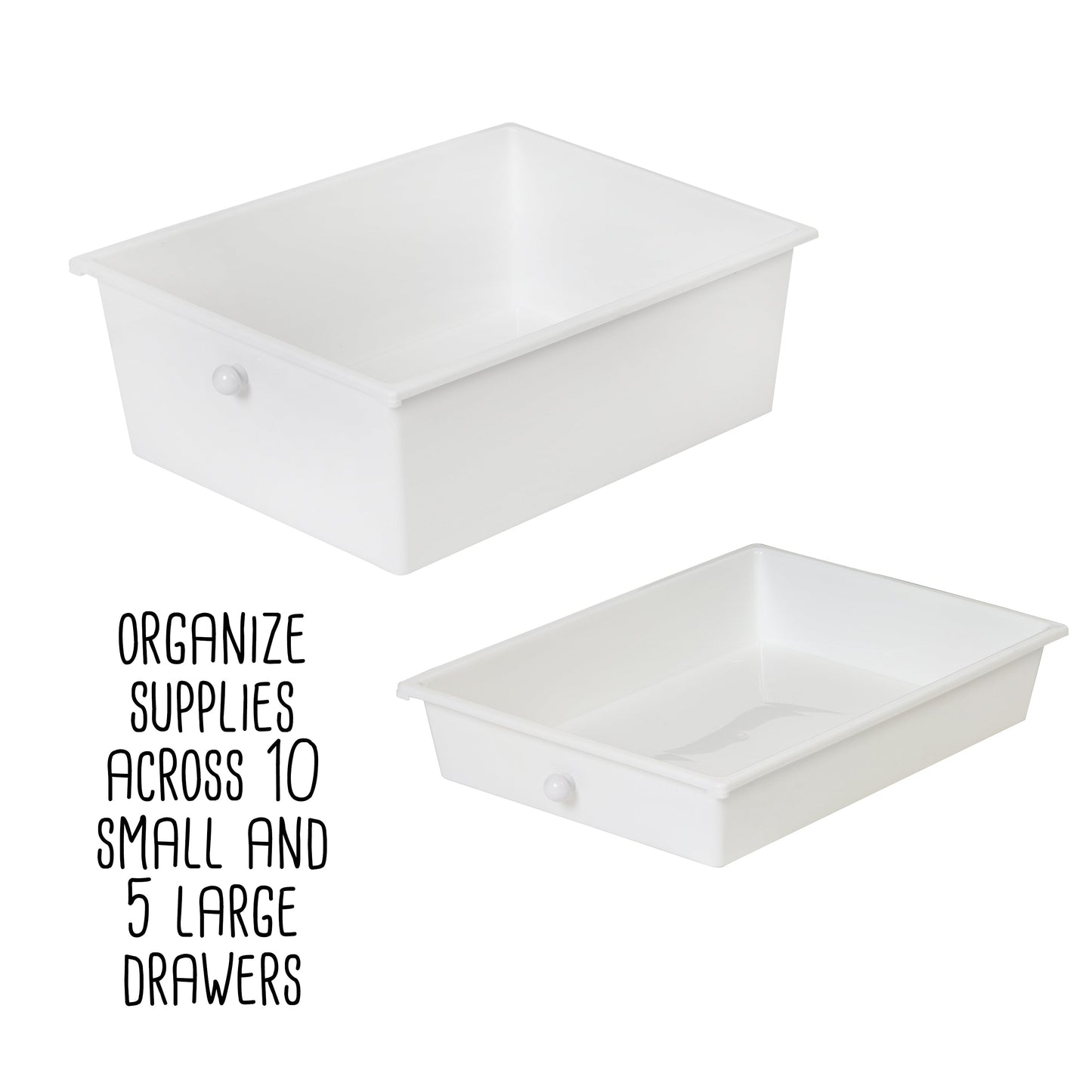 15-Drawer Metal Rolling Storage Cart, White