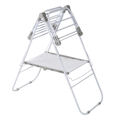 White Narrow Folding Wing Clothes Drying Rack