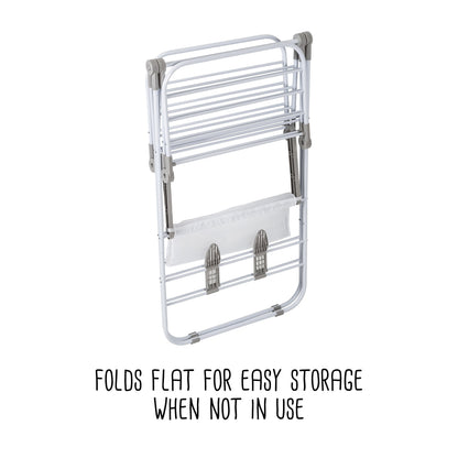 White Large Expandable and Folding Wing Drying Rack